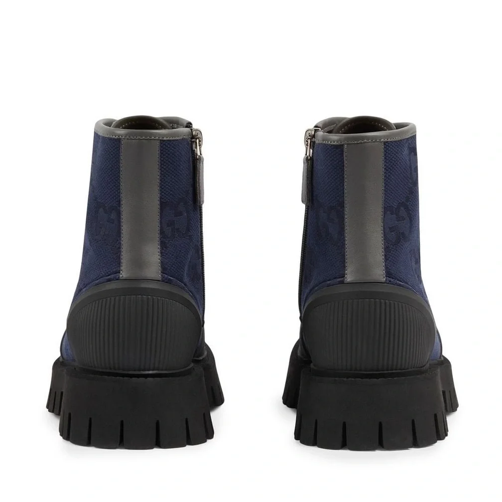 NEW IN BOX Gucci Lace-Up Boots Maxi GG in Navy